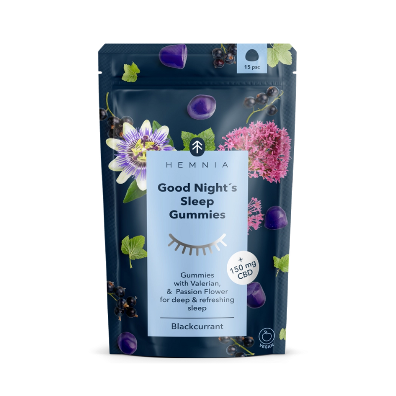 Gummies CBD 10mg, Valerian & Passion Flower "Good Night's Sleep" - Hemnia