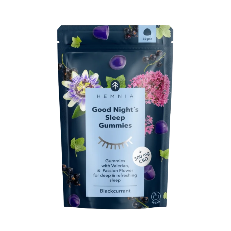 Gummies CBD 10mg, Valerian & Passion Flower "Good Night's Sleep" - Hemnia