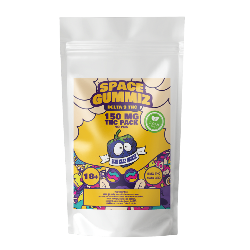 Gummies THC Delta 9 Space Gummiz Pack (x10) D9 THC 15mg & CBD 15mg