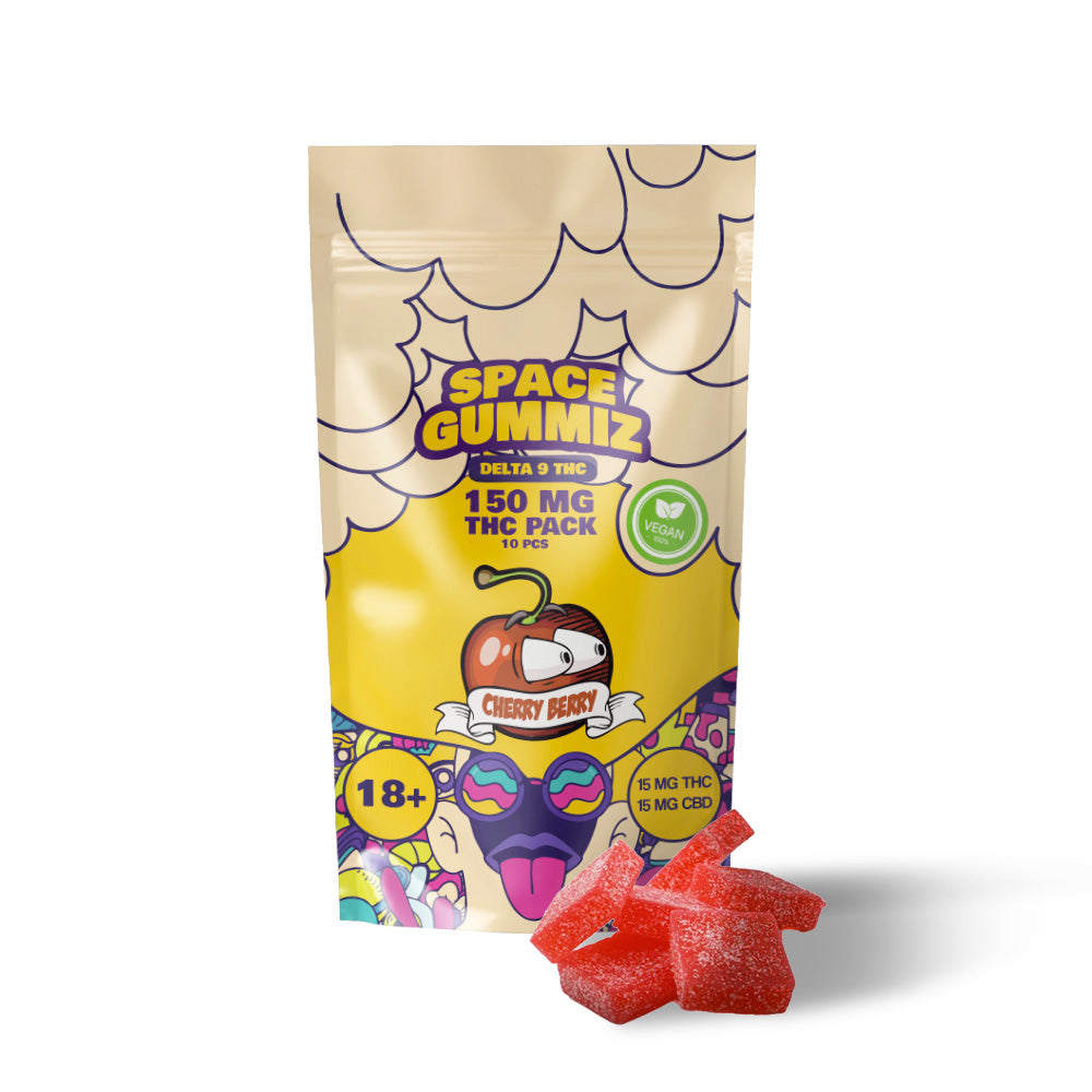 Gummies THC Delta 9 Space Gummiz Pack (x10) D9 THC 15mg & CBD 15mg
