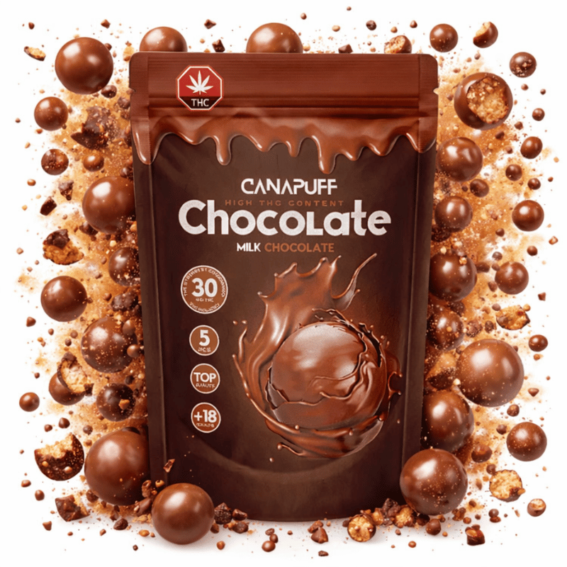 Chocolats THC Delta 9 au lait Canapuff