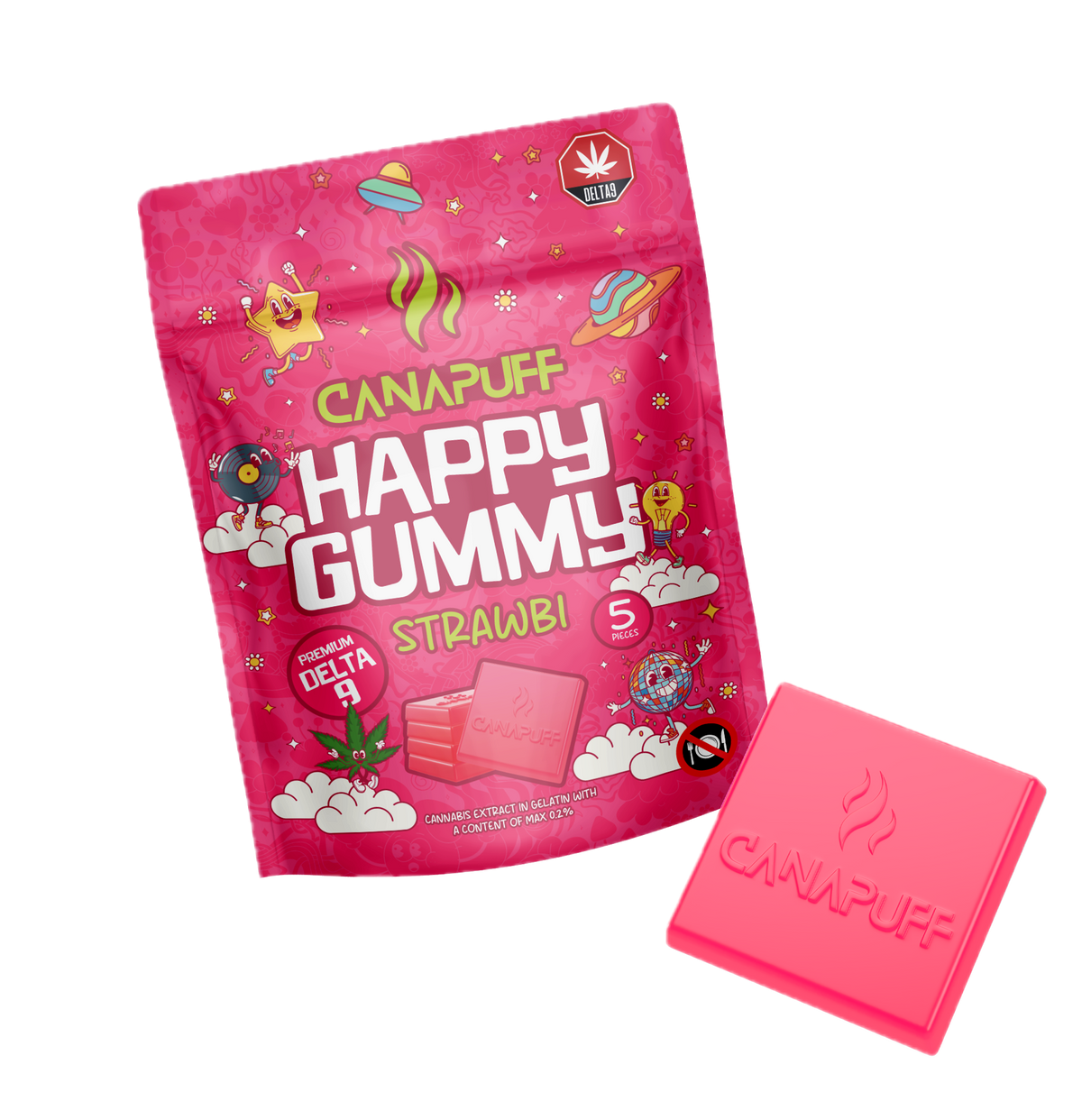 Gummies THC Delta 9 Fraise x5 Canapuff