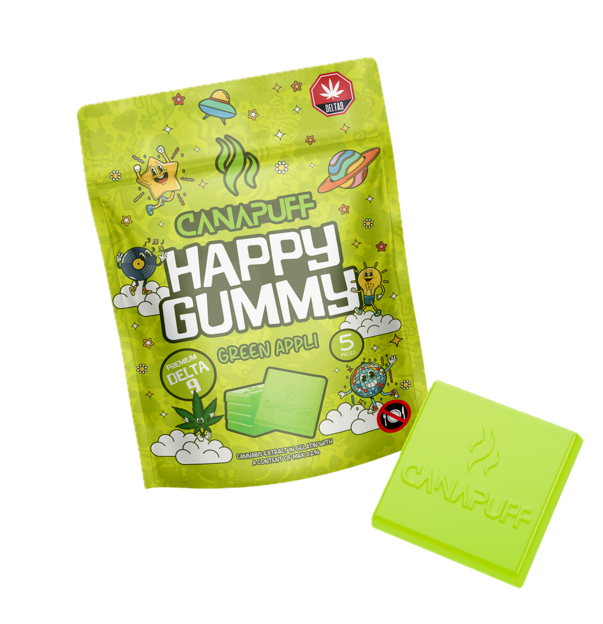 Gummies THC Delta 9 Pomme verte x5 Canapuff